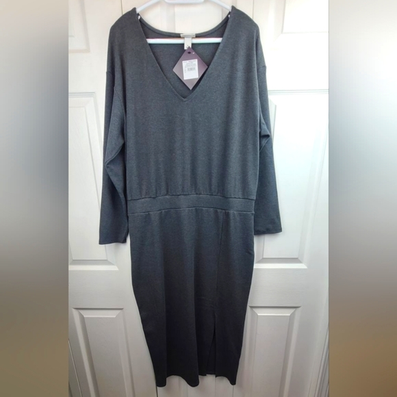 2/$30 ☆ NWT ☆ Ava & Viv Grey Knit Dress with Pencil Skirt - Picture 3 of 7